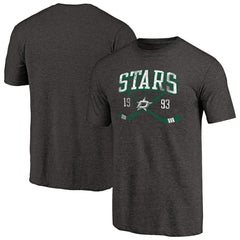 Dallas Stars Vintage Collection Line Shift Tri-Blend T-Shirt Black