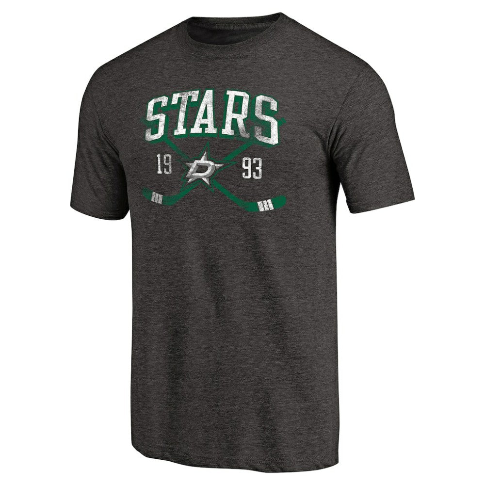 Dallas Stars Vintage Collection Line Shift Tri-Blend T-Shirt Black