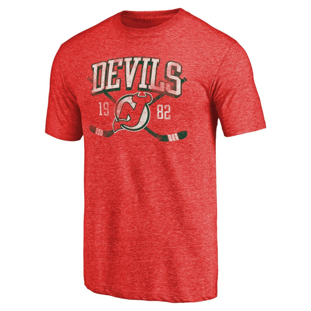 New Jersey Devils Vintage Collection Line Shift Tri-Blend T-Shirt Red