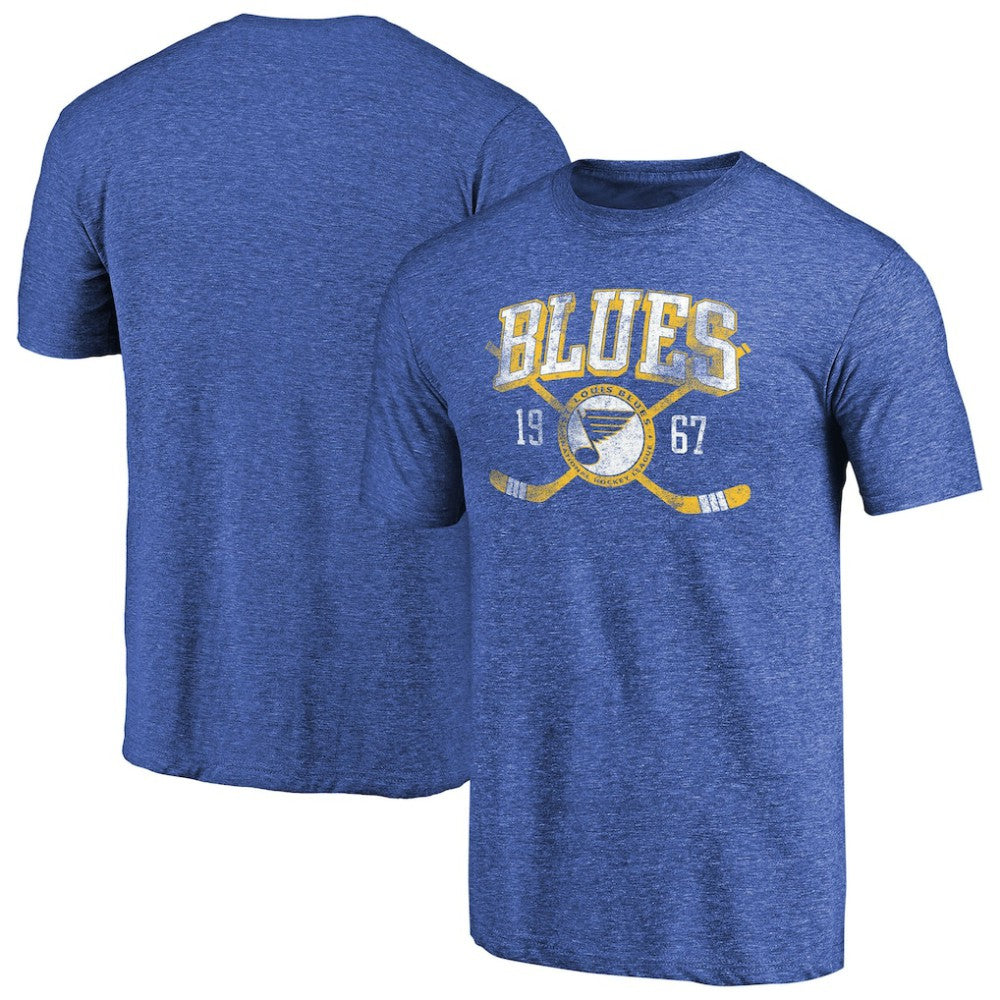 St. Louis Blues Vintage Collection Line Shift Tri-Blend T-Shirt Royal