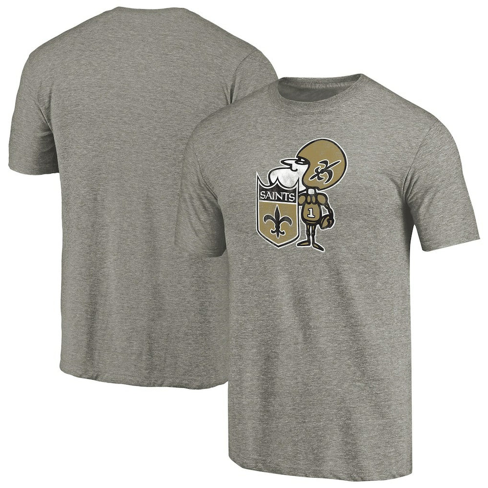 New Orleans Saints Throwback Logo Tri-Blend T-Shirt - Ash on sale