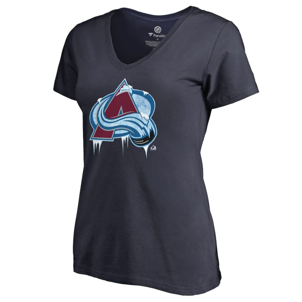 Colorado Avalanche Women's Fan Favorite Team Slogan V-Neck T-Shirt Navy