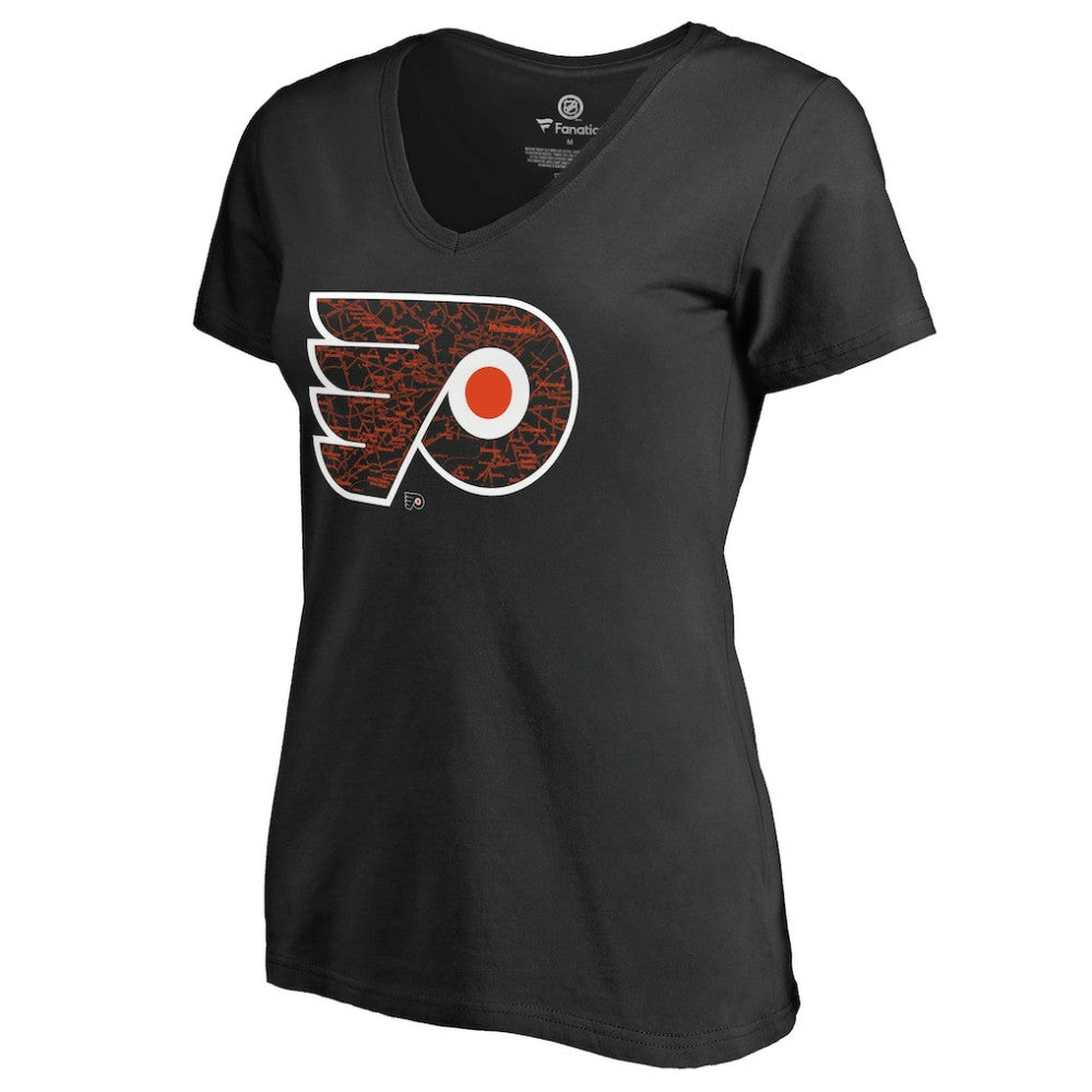 Philadelphia Flyers Women's Fan Favorite Team Slogan V-Neck T-Shirt Black