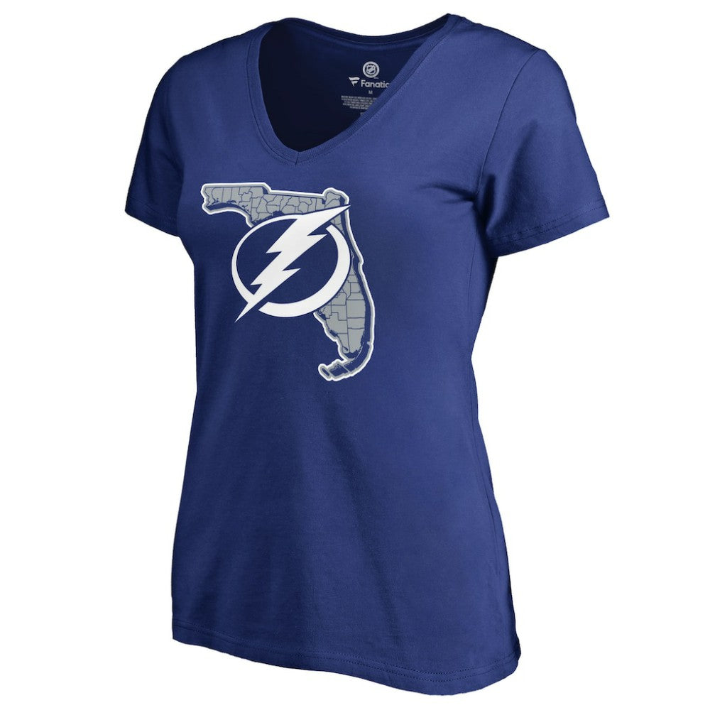 Tampa Bay Lightning Women's State Fan Favorite Team Slogan V-Neck T-Shirt Blue