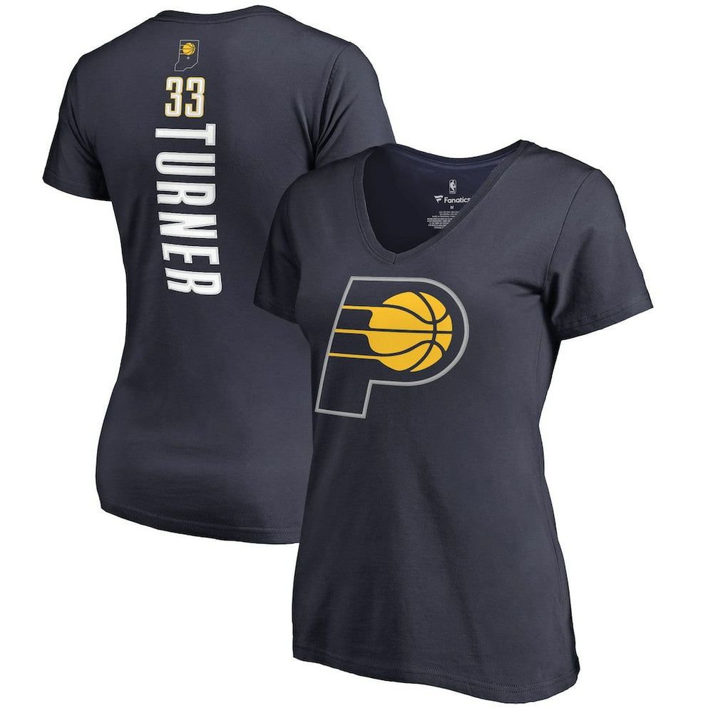 Myles Turner Indiana Pacers Women's Backer Name and Number V-Neck T-Shirt - Navy discount