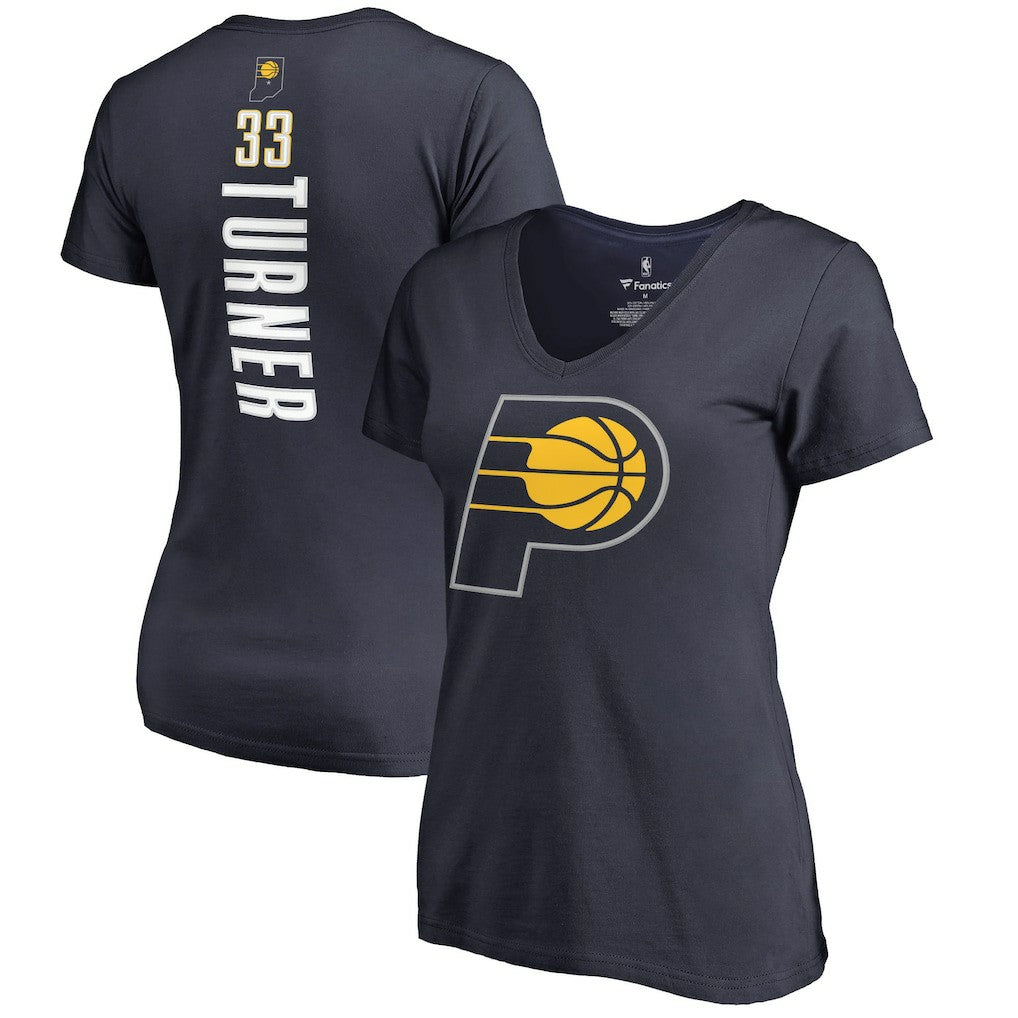 Myles Turner Indiana Pacers Women's Backer Name and Number V-Neck T-Shirt - Navy discount