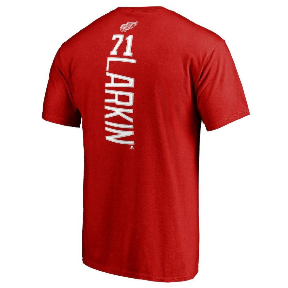 Dylan Larkin Detroit Red Wings Team Logo Backer Name & Number T-Shirt Red