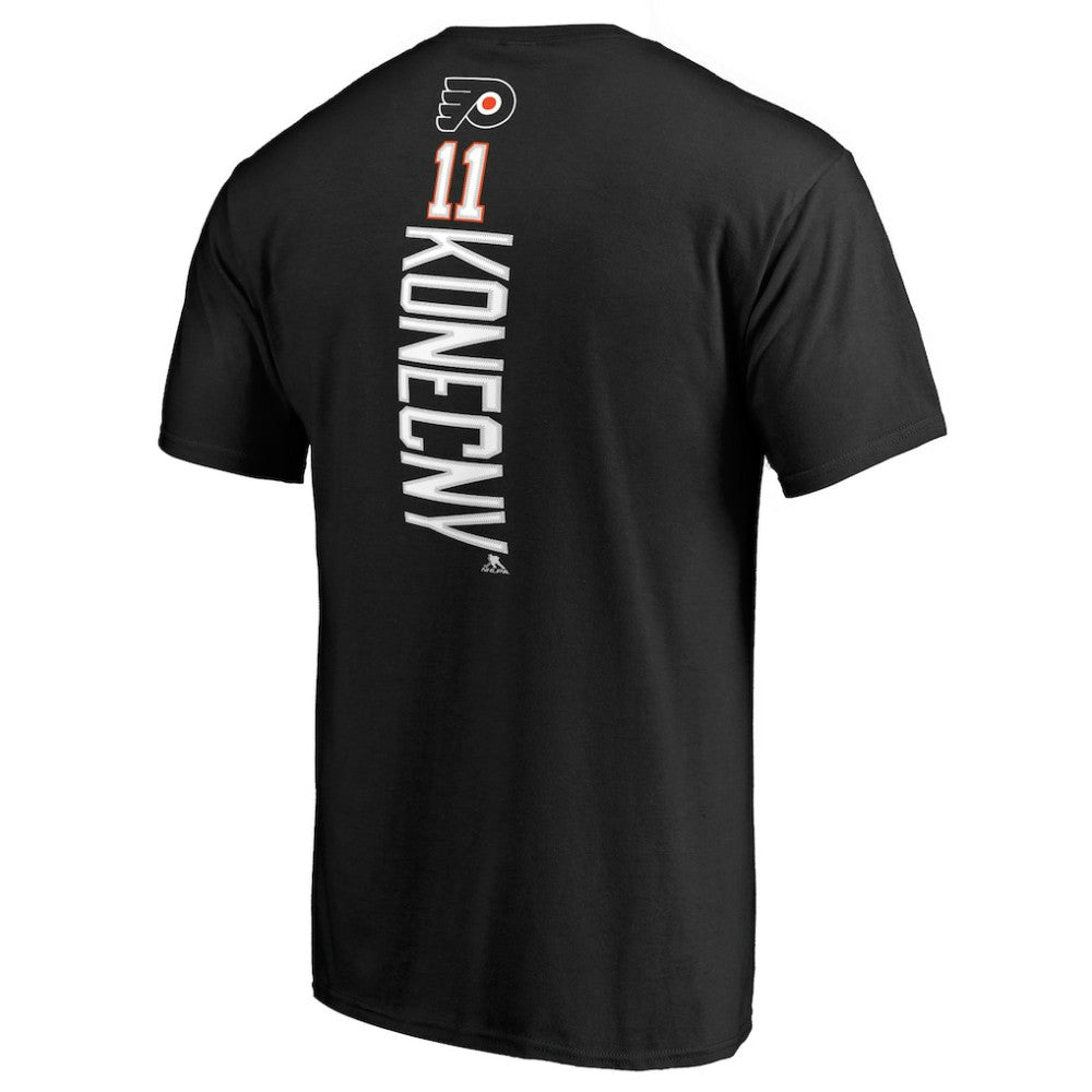 Travis Konecny Philadelphia Flyers Team Logo Backer Name & Number T-Shirt Black
