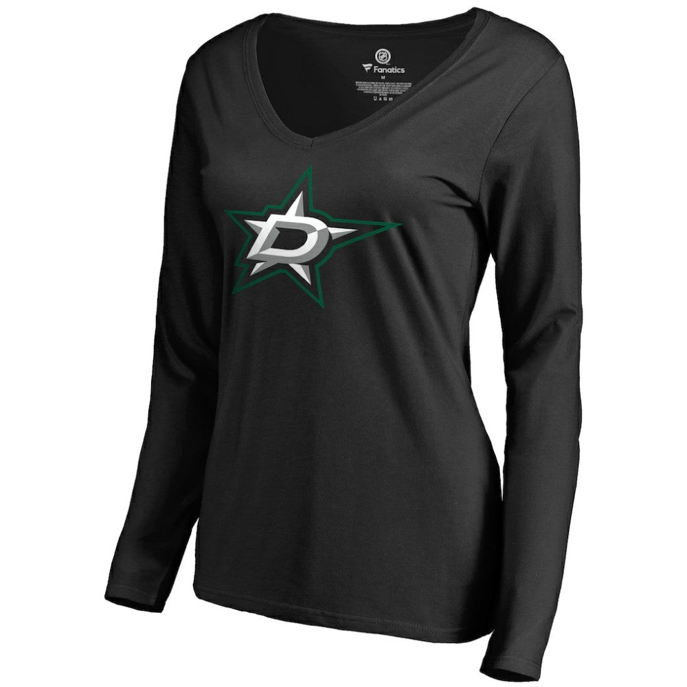 Tyler Seguin Dallas Stars Women's Backer Name & Number Slim Fit Long Sleeve V-Neck T-Shirt Black