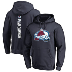 Nathan MacKinnon Colorado Avalanche Backer Name & Number Pullover Hoodie Navy