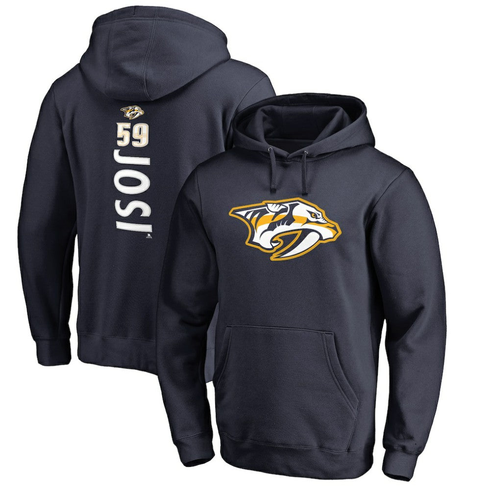 Roman Josi Nashville Predators Backer Name & Number Pullover Hoodie Navy