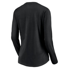 Tampa Bay Rays Women's Cooperstown Collection Wahconah Long Sleeve V-Neck T-Shirt - Black