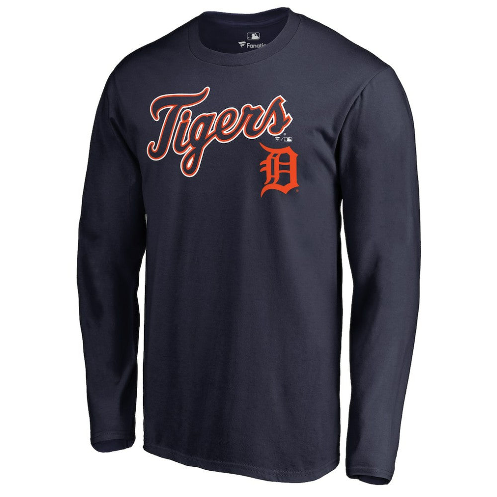 Detroit Tigers Team Lockup Long Sleeve T-Shirt - Navy
