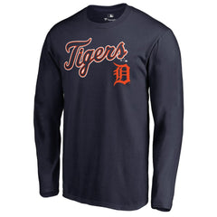 Detroit Tigers Team Lockup Long Sleeve T-Shirt - Navy