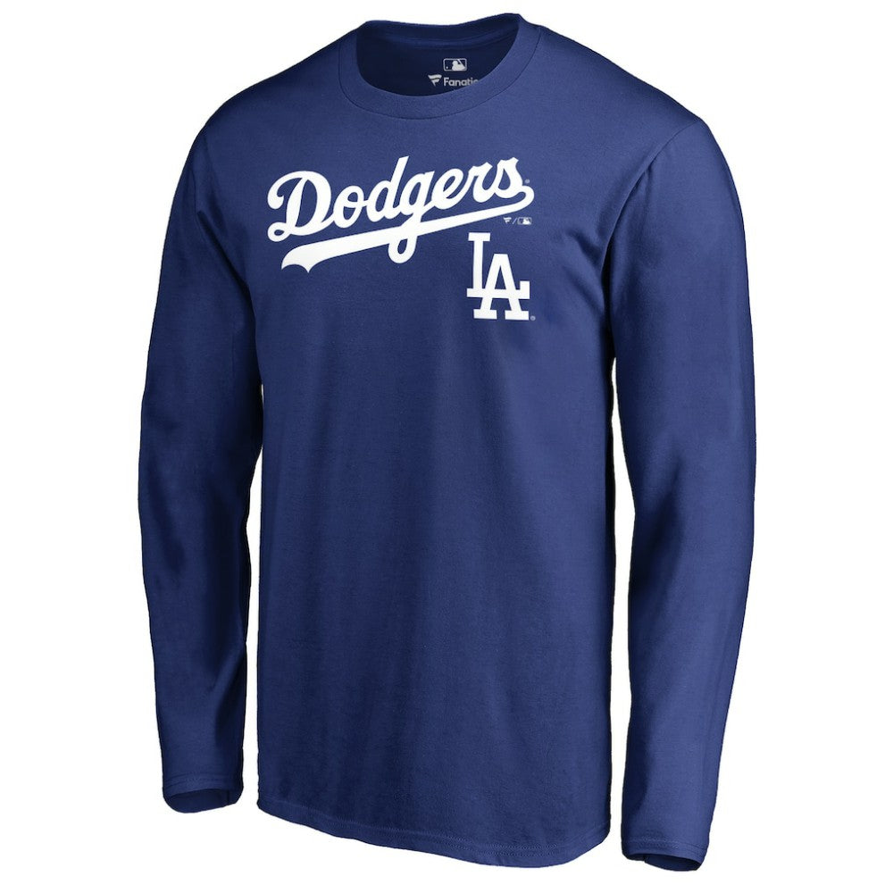 Los Angeles Dodgers Team Lockup Long Sleeve T-Shirt - Royal