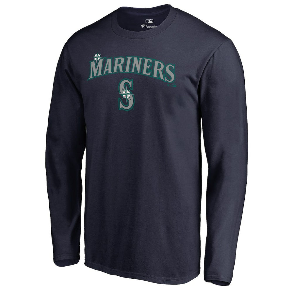 Seattle Mariners Team Lockup Long Sleeve T-Shirt - Navy