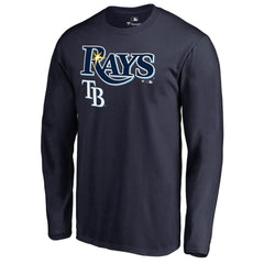 Tampa Bay Rays Team Lockup Long Sleeve T-Shirt - Navy