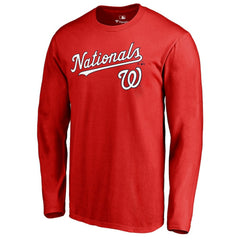 Washington Nationals Team Lockup Long Sleeve T-Shirt - Red