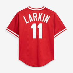 Barry Larkin Cincinnati Reds Authentic Batting Practice Jersey - Red | Mitchell & Ness