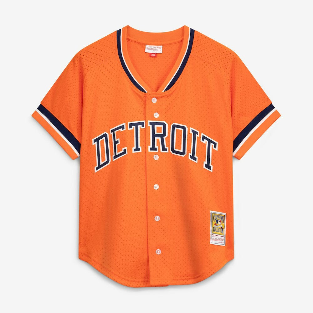 Kirk Gibson Detroit Tigers Cooperstown Collection Mesh Batting Practice Button-Up Jersey - Orange | Mitchell & Ness