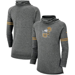 New Orleans Saints Women's Historic Marks Long Sleeve Tri-Blend Funnel Sweatshirt - Black | Nike for sale
