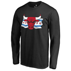 Chicago Bulls Hometown Collection Chicago Flag Long Sleeve T-Shirt sale - Black discount