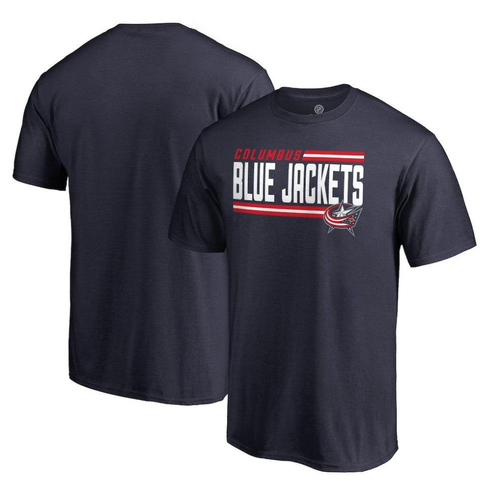 Columbus Blue Jackets Iconic Collection On Side Stripe T-Shirt Navy