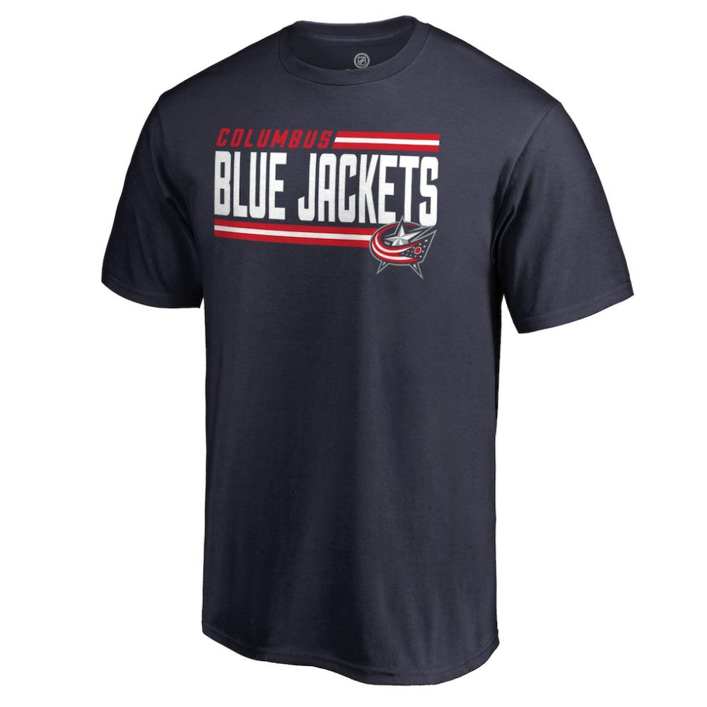Columbus Blue Jackets Iconic Collection On Side Stripe T-Shirt Navy