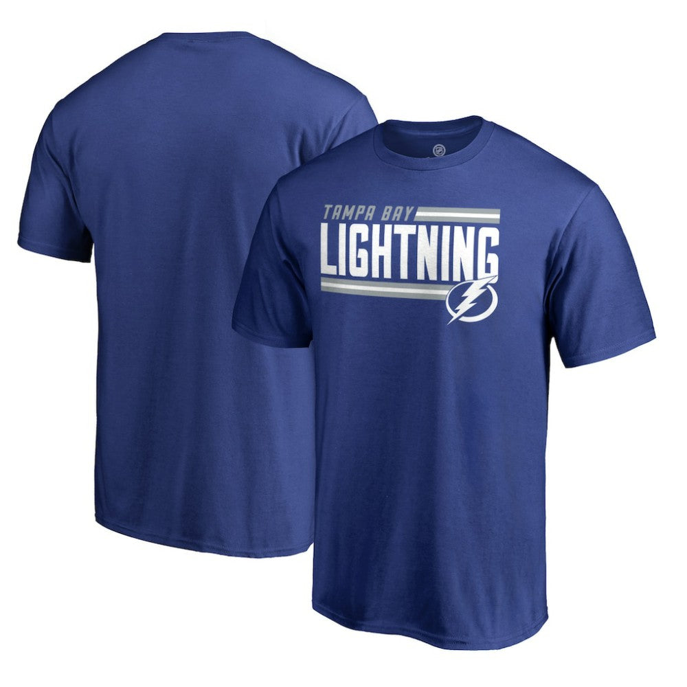 Tampa Bay Lightning Iconic Collection On Side Stripe T-Shirt Blue