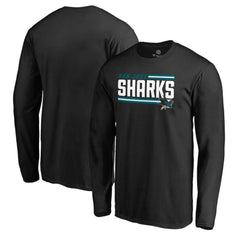 San Jose Sharks Iconic Collection On Side Stripe Long Sleeve T-Shirt Black