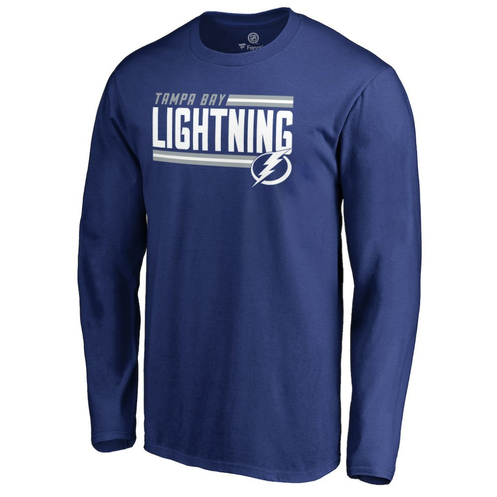 Tampa Bay Lightning Iconic Collection On Side Stripe Long Sleeve T-Shirt Blue