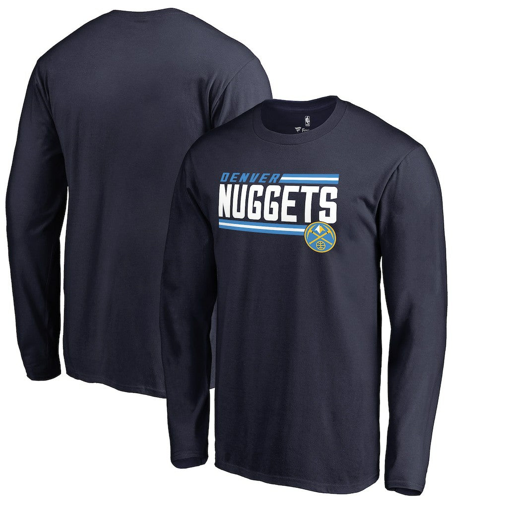Denver Nuggets Onside Stripe Long Sleeve T-Shirt sale - Navy for sale