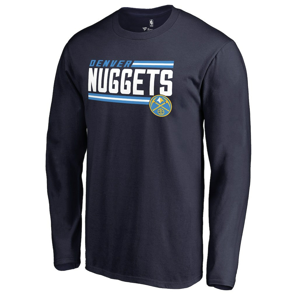 Denver Nuggets Onside Stripe Long Sleeve T-Shirt sale - Navy for sale