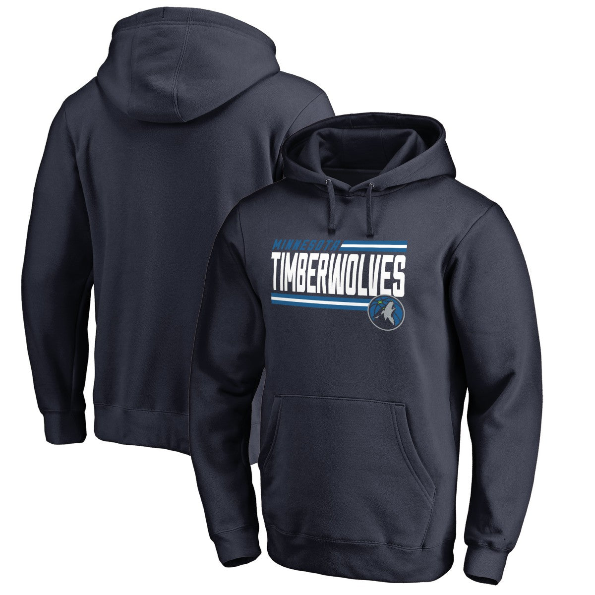 Minnesota Timberwolves Onside Stripe Pullover Hoodie - Navy sale