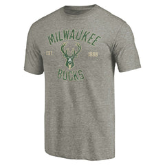 Milwaukee Bucks Team Heritage Tri-Blend T-Shirt - Gray for sale