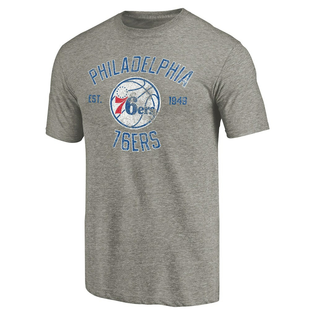 Philadelphia 76ers Team Heritage Tri-Blend T-Shirt - Gray for sale