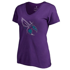 Charlotte Hornets Women's X-Ray Slim Fit V-Neck T-Shirt - Purple sale
