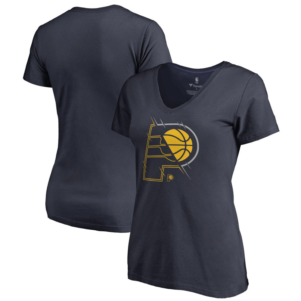 Indiana Pacers Women's X-Ray Slim Fit V-Neck T-Shirt - Navy discount