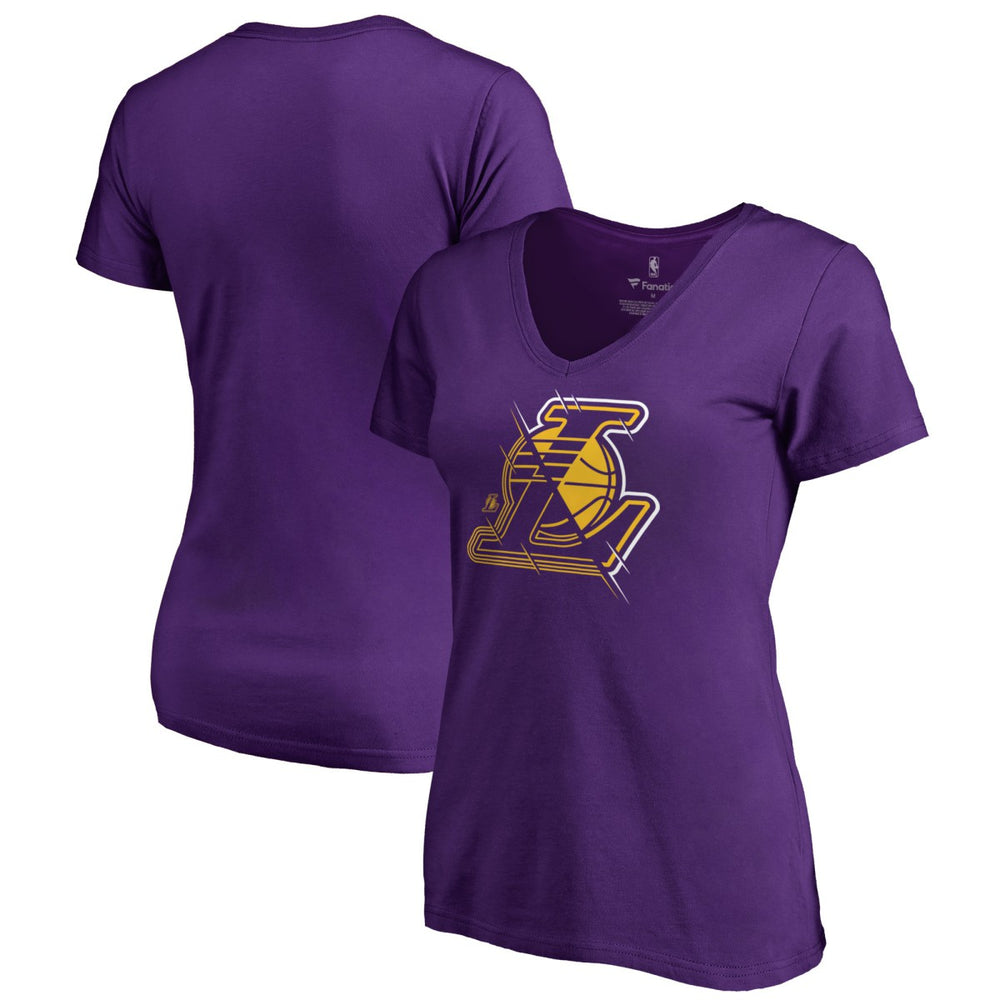 Los Angeles Lakers Women's X-Ray Slim Fit V-Neck T-Shirt - Purple for sale