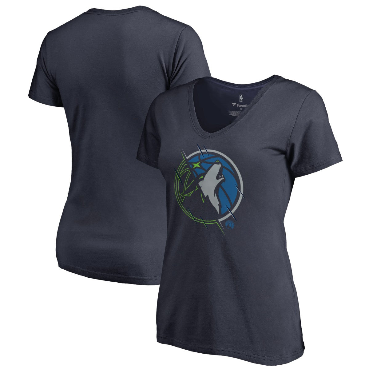 Minnesota Timberwolves Women's X-Ray Slim Fit V-Neck T-Shirt - Navy discount