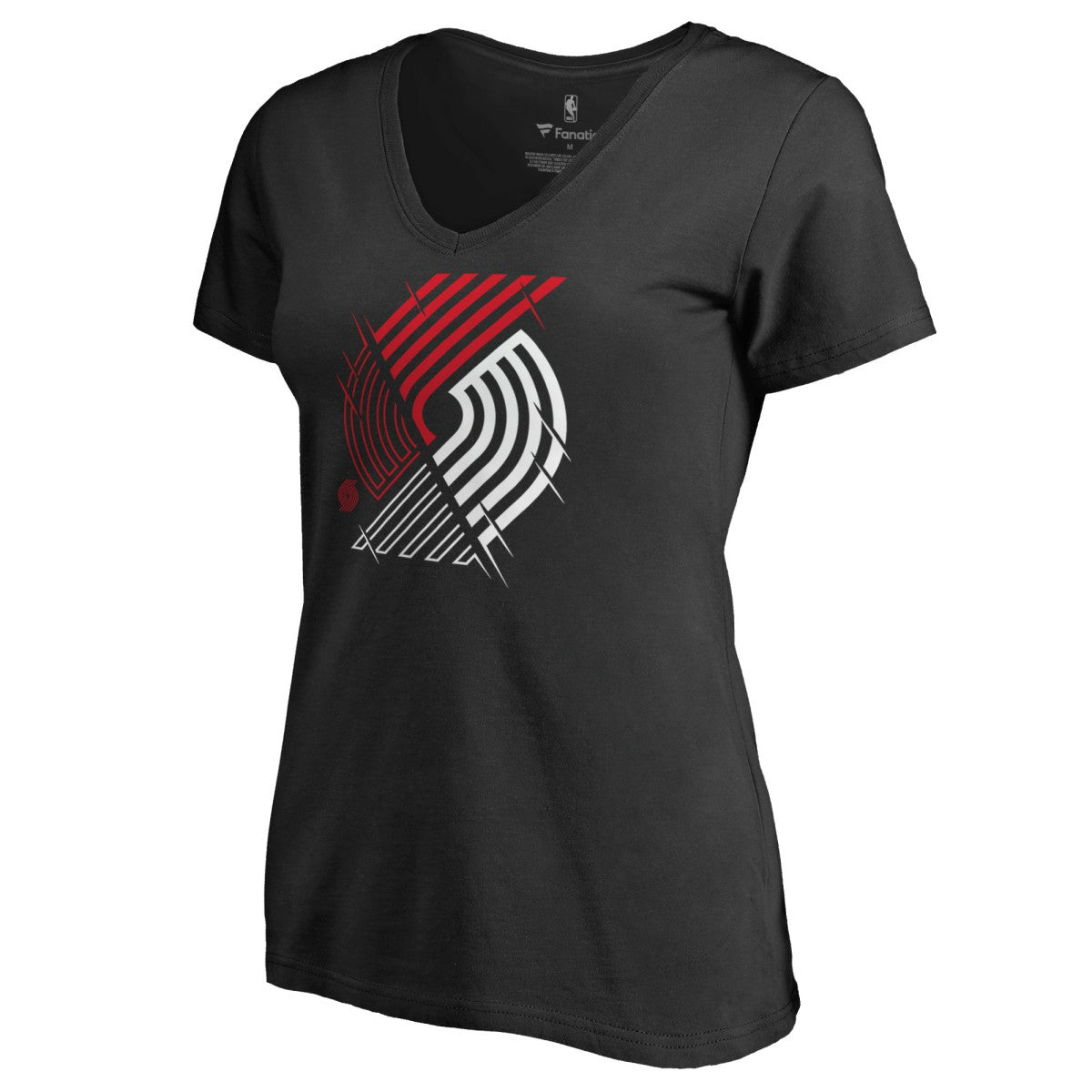 Portland Trail Blazers Women's X-Ray Slim Fit V-Neck T-Shirt - Black on sale