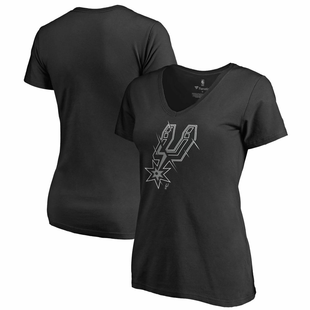 San Antonio Spurs Women's X-Ray Slim Fit V-Neck T-Shirt - Black on sale