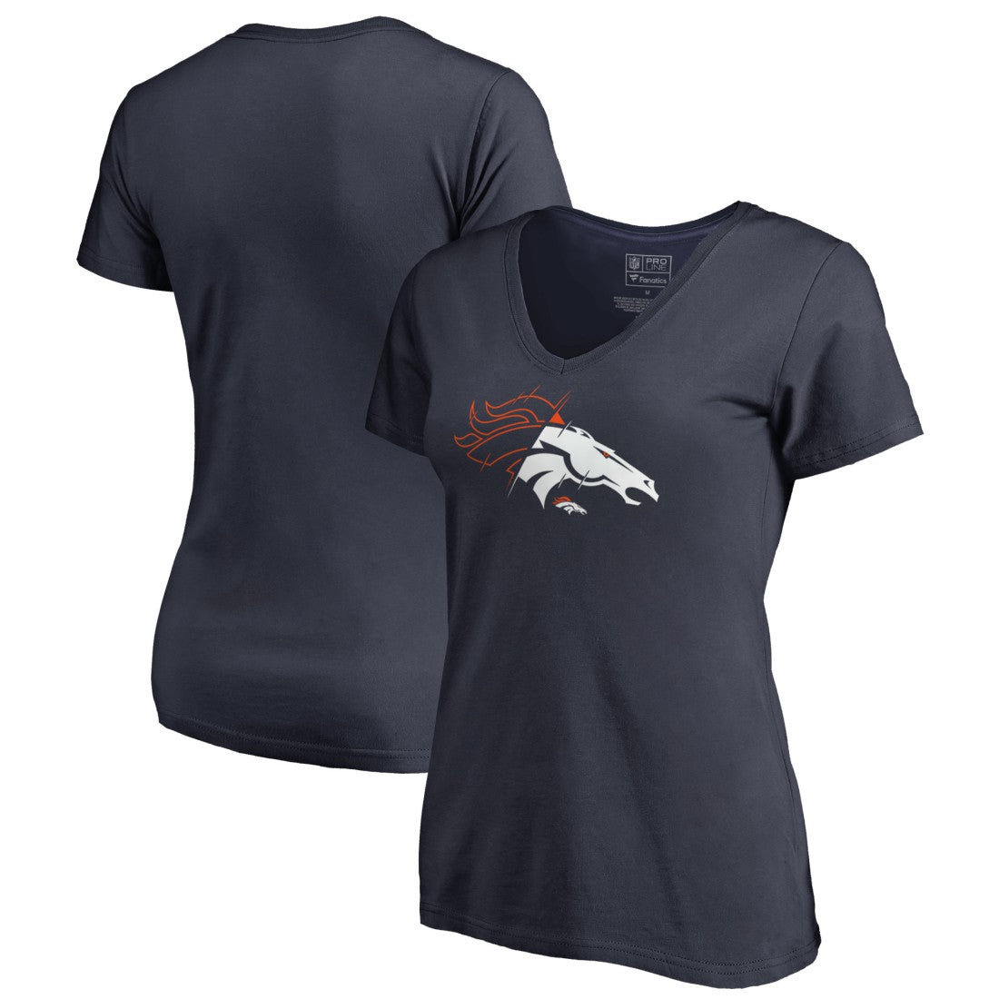 Denver Broncos Women's X-Ray V-Neck T-Shirt - Navy cheap