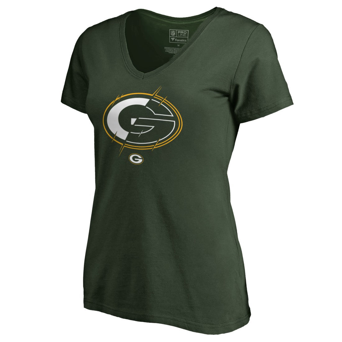 Green Bay Packers Women's X-Ray Slim Fit V-Neck T-Shirt - Green online