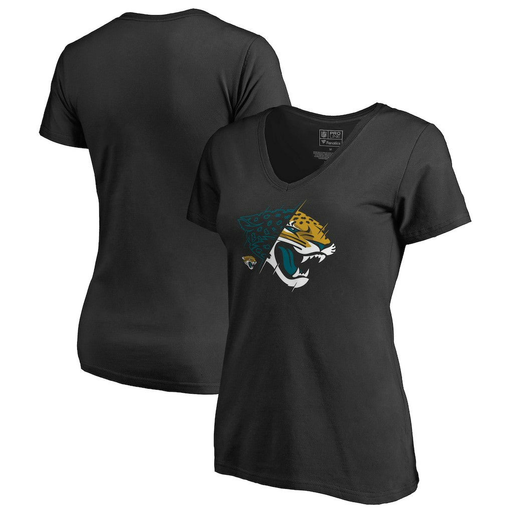 Jacksonville Jaguars Women's X-Ray Slim Fit V-Neck T-Shirt - Black outlet