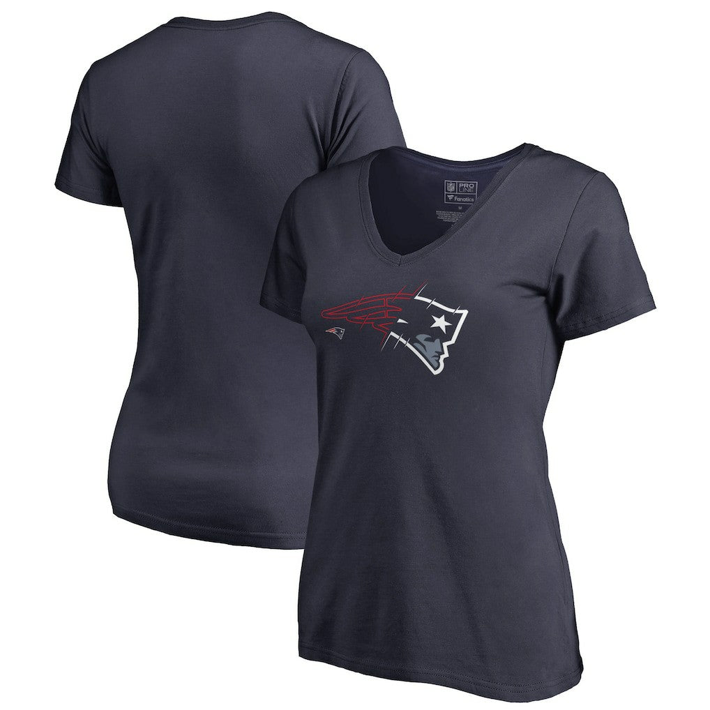 New England Patriots Women's X-Ray V-Neck T-Shirt - Navy cheap