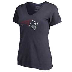 New England Patriots Women's X-Ray V-Neck T-Shirt - Navy cheap