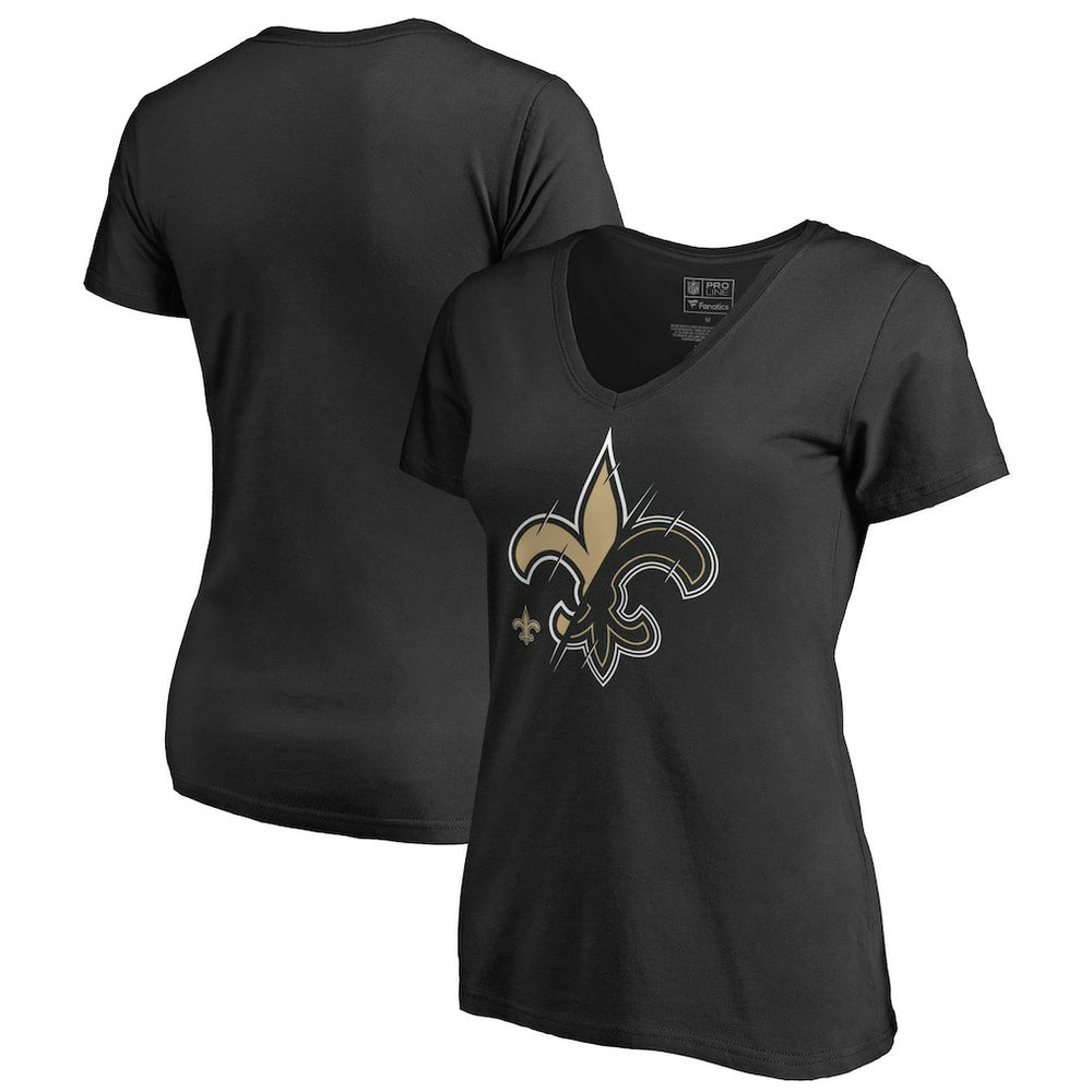 New Orleans Saints Women's X-Ray Slim Fit V-Neck T-Shirt - Black for sale