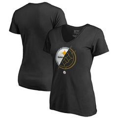 Pittsburgh Steelers Women's X-Ray Slim Fit V-Neck T-Shirt - Black outlet
