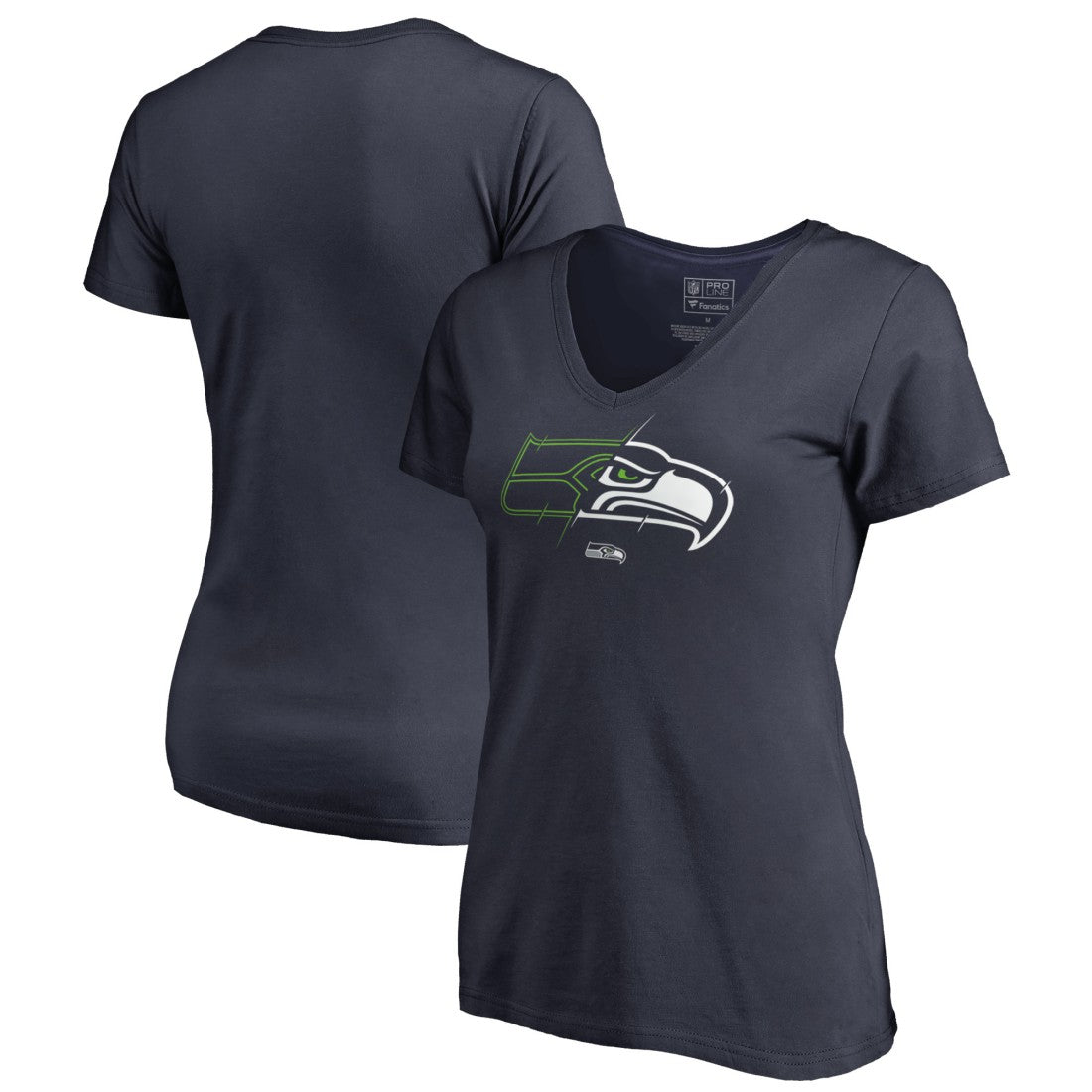 Seattle Seahawks Women's X-Ray V-Neck T-Shirt - Navy discount